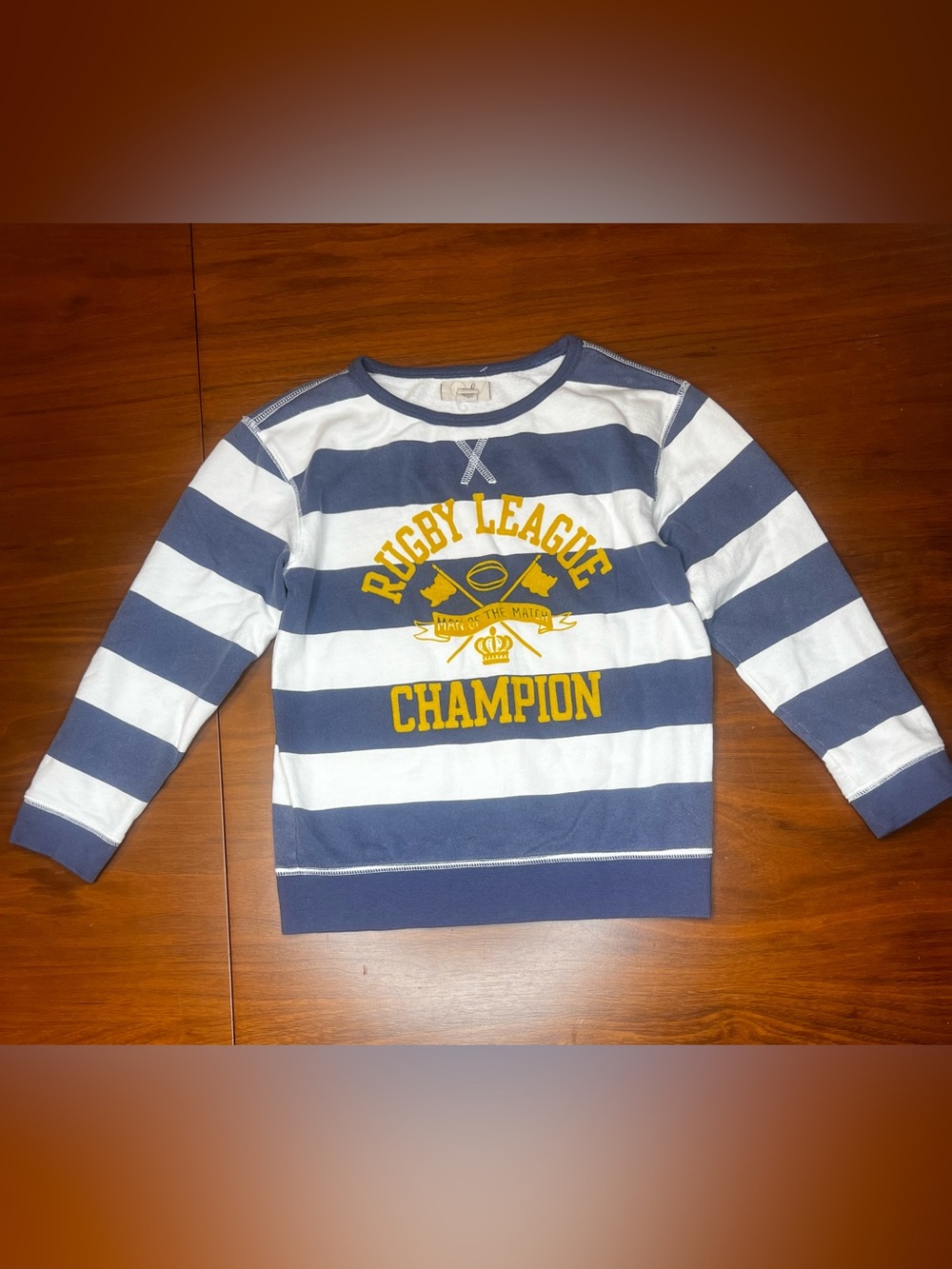 Peek Kids Boys Rugby League Champion Striped Sweatshirt Size S (6-7)